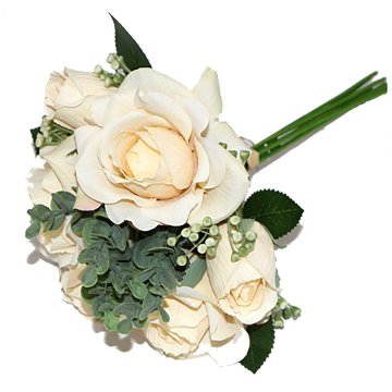 Linwoo DYGH-037 32cm 7 Branches High Quality Latex White Rose Faux Flowers