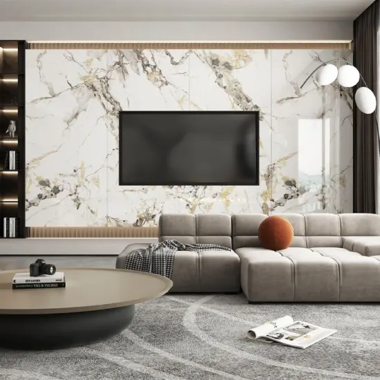 1200x2700mm Sintered Stone Porcelain Tile - Large Slab for Interior Wall and Floor with Glossy Finish