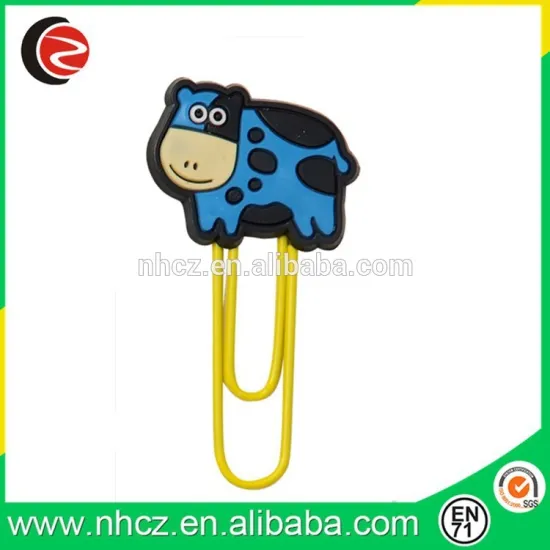 60MM Cow Soft PVC Bookmark Animal Paper Clips