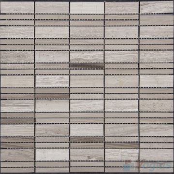 Wooden Gray Polished Stream Marble Mosaic
