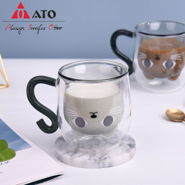 Black Cat Shape Borossilicate Glass Tea Chefe