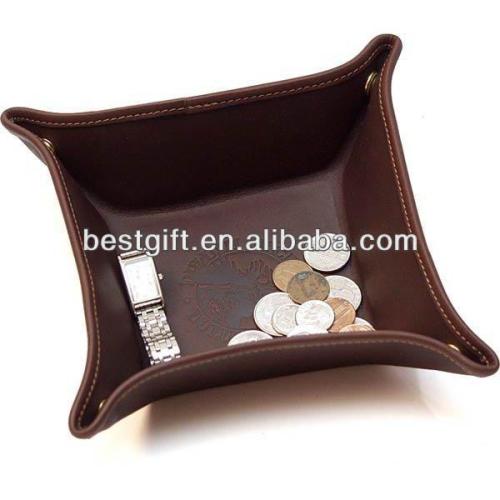 Deluxe genuine leather money tray cow leather moeny tray