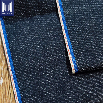100% Japanese Cotton Indigo Dark Blue Heavyweight 13oz Twill Selvage Redline Blue Printing Denim Fabric