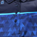 Blue Printing Golf Polo Shirt for Men