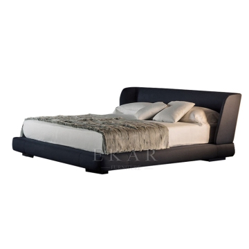 Modern Italian Luxury Solid Wood Fabric King Size Bed Frame - Designer Bed