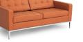 Florence Knoll Replica Leather Loveseat Sofa