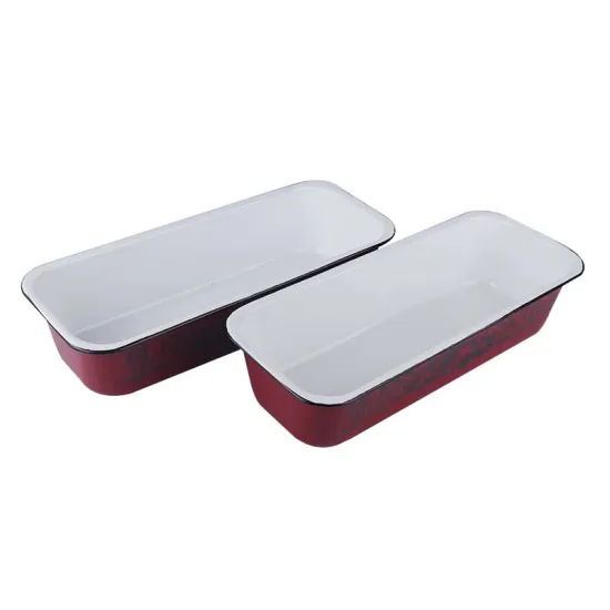 Long Slim Rolled Rim Baking Pan Enamel Bread Mould Carbon Steel Bread Pan