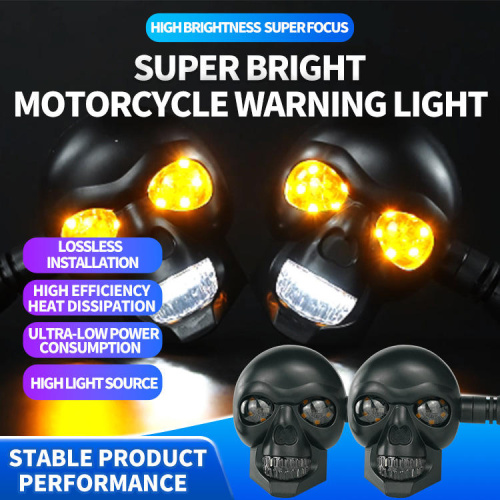 Liu HJG Exterior Mini Lamp Motorcycle Lighting Systems Indicator Lights Skull Spotlight Motorcycle Led Turn Signal Light