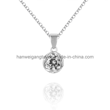 925 CZ Silver Pendant with Silver Color
