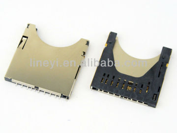 Push push SD card connector