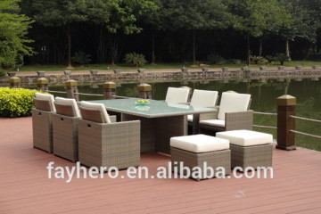 GW3423SET new design high quality PE rattan dining set outdoor furniture