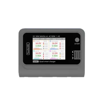 2023 Hot sales ToolkitRC Q4AC 4x50W 5A AC 100W 4 Port DC Smart Discharger Charger XT60 Optional for 1-4S Lipo Battery