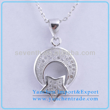 Wholesale Fashion CZ Diamond Jewelry Brass Necklace