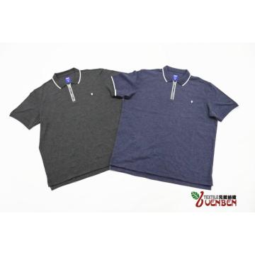 Polo da uomo color melange con cerniera