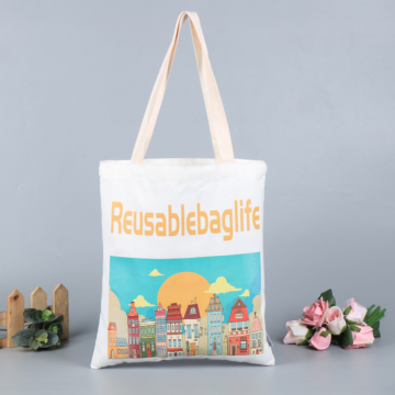 customized logo canvas handle bag