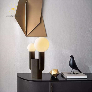 Modern Nordic Resin Table Lamp with Glass Shade LED for Home Decor