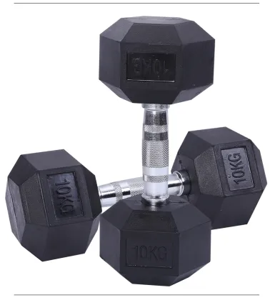 Fitness Gym Basic Equipment Gym Rubber Hex Dumbbells