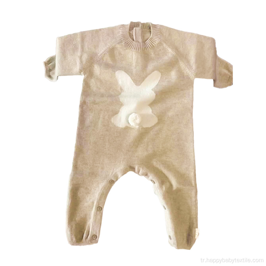 % 100 kaşmir sevgilim tavşan bebek romper
