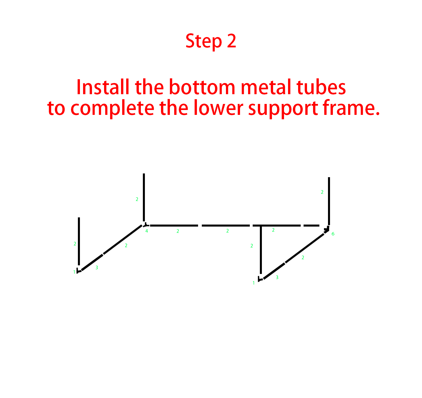 Golf simulator frame assembly, remaining frame connected with previous frame