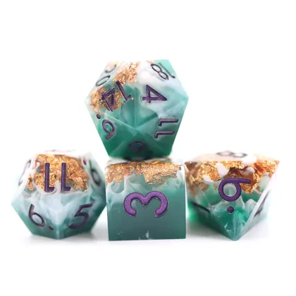 Polyhedral Resin Gilding D&D Dice Set - Dungeons and Dragons RPG Games Dragon Resin Dice