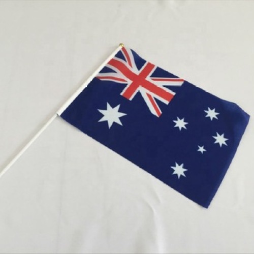 Custom National Polyester promotional Australia hand flag