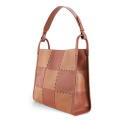 Cube Design Genuine Leather Tote Bag Large Capacity