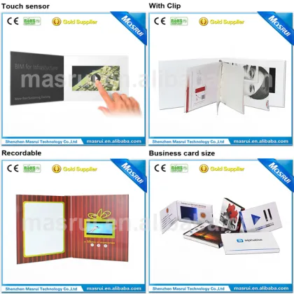 LCD Paper card booklet brochure video in print gifts and business