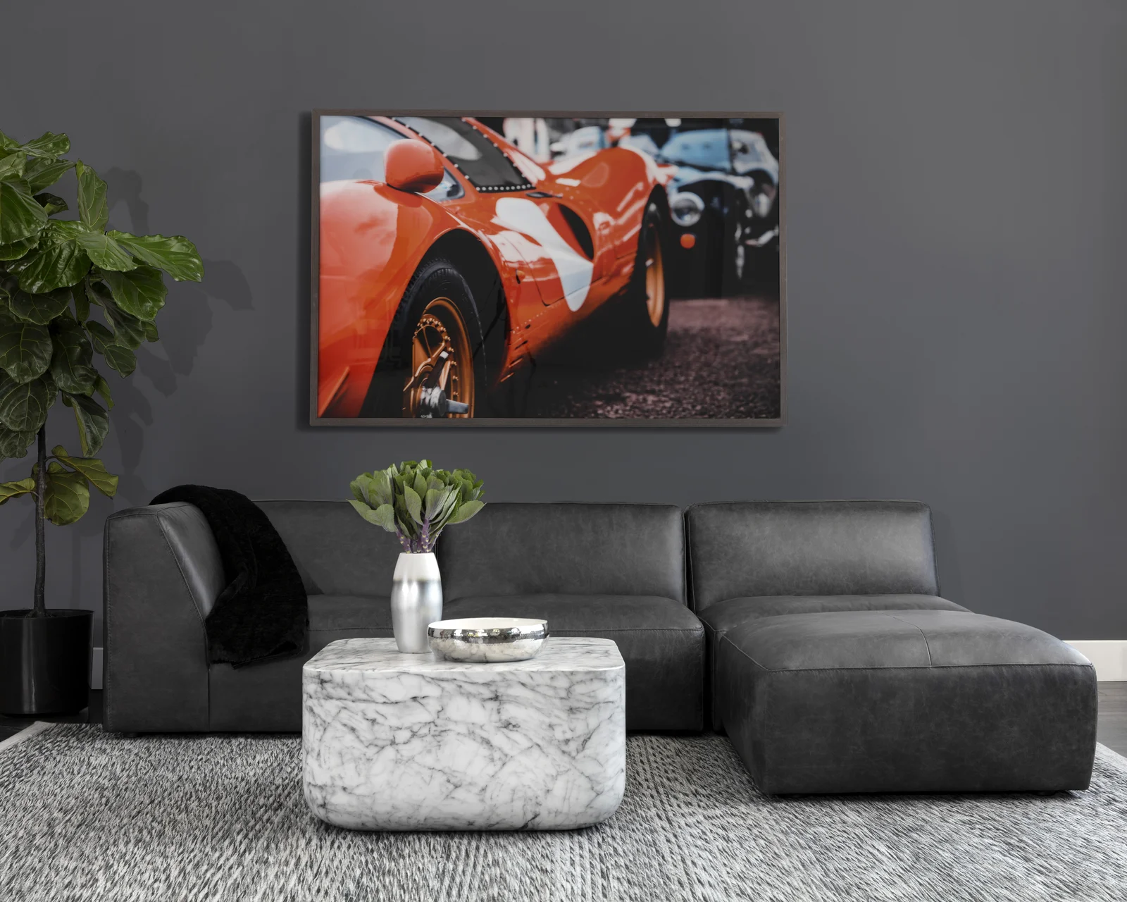 Marbled Square White Concrete Table