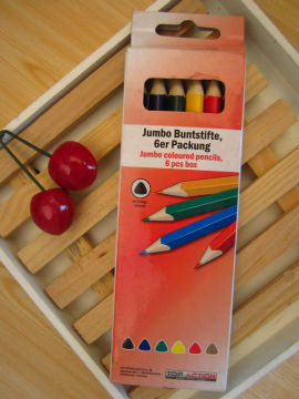 colors pencil / triangle Jumbo color pencil /6 pc jumbo color pencil in paper box /kids gift
