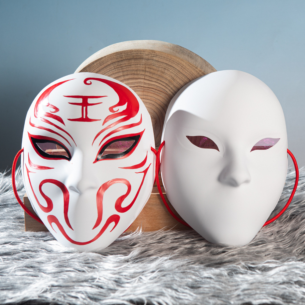White Base Painted Halloween Mask