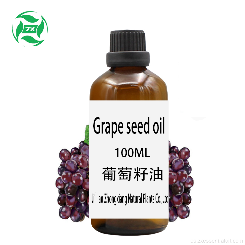 Aceite de semilla de uva orgánica Aceite de semilla de uva prensado en frío Aceite esencial puro