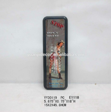 rectangle shape metal thermometer , tin thermometer