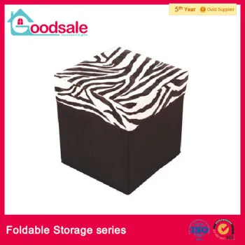 Leopard Printing Square Foldable Storage Ottoman