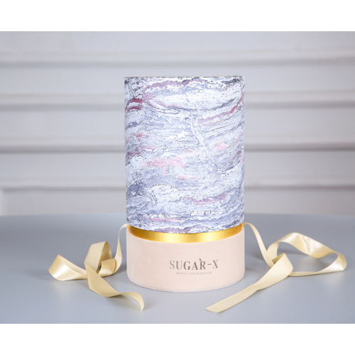 Candle Packaging Marbling Custom Printed Paper Cylinder Box