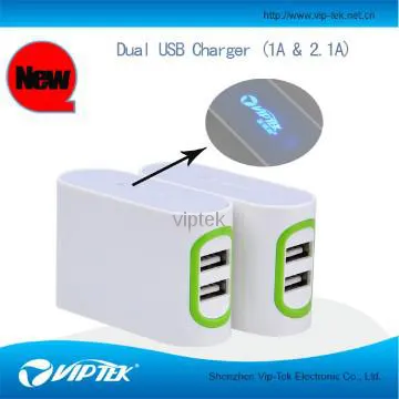 Viptek new dusl usb universal mobile phone chargers