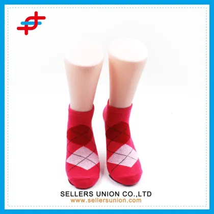 Squares Pattern Boat Socks