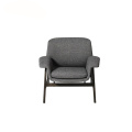 Originele Agnese Houten Gestoffeerde Lounge Fauteuil