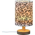 Customize printed fabric shade wooden base table lamp