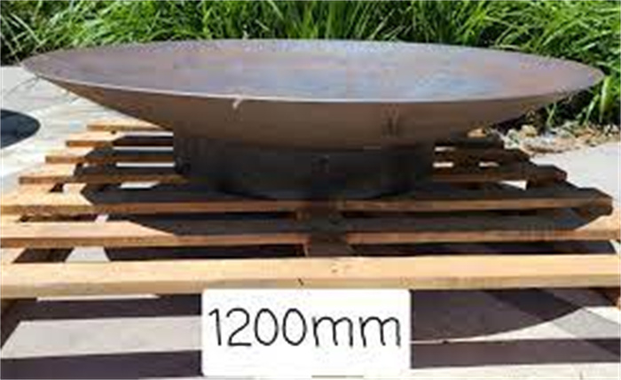 80cm Corten Steel Fire Pit and Water Bowl