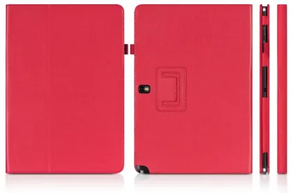 Portable Leather Stand Pu Covers , Red Tablet Protective Cases