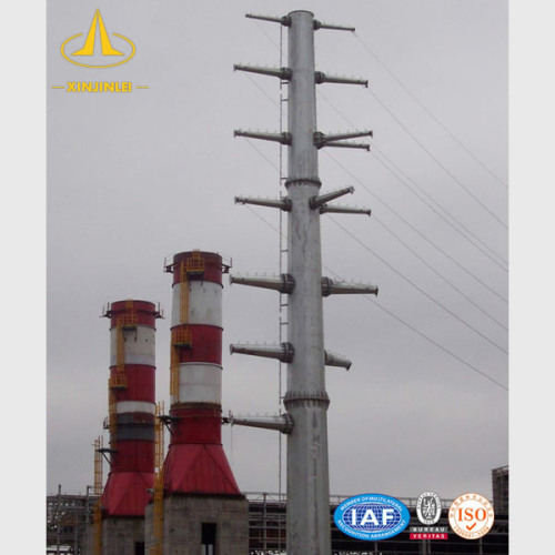 33kV पावर ट्रांसमिशन टॉवर के लिए 14 मीटर जस्ती स्टील यूटिलिटी पोल