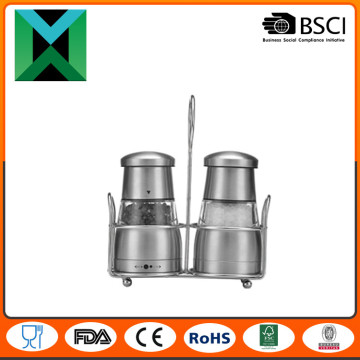 Stainless Steel Manual Pepper Mill with Metal Stand