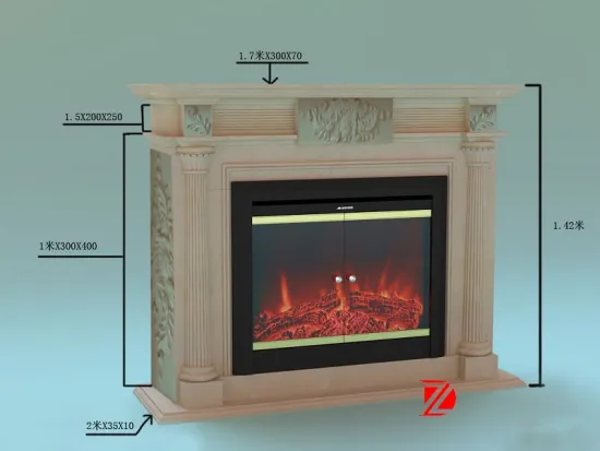 Indoor Column fireplace Mantel