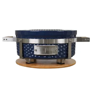 Colorful Japanese Round Shape Ceramic Circle Charcoal Blue BBQ KAMADO