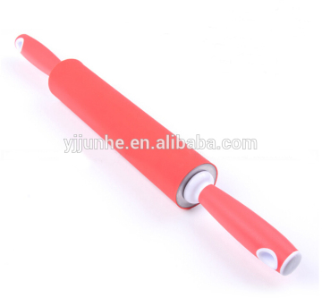 Factory price high quality silicone rolling pin with plastics handle