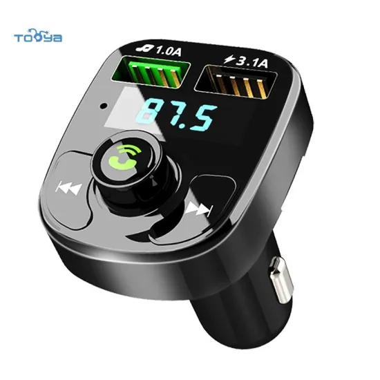 Tooya Multifunctional Bluetooth Receiver and Fast Charger for Car MP3 Player
