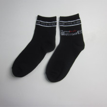 Men Black Jacquard Acrylic Short Socks