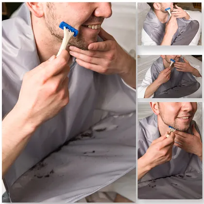 Portable Foldable Beard Shaving Apron: Clean Hair, Face & Men's Beard Trimming Set