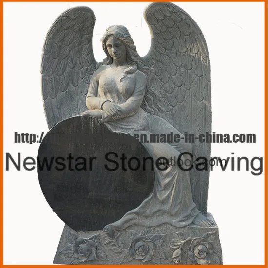 Granite Angel and Heart Tombstone for Grave Yard mm1736