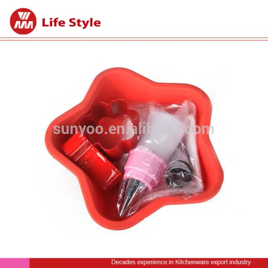 good grade 3 sharps silicone baking cake mould with 4 sizes cream tools